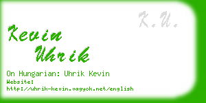 kevin uhrik business card